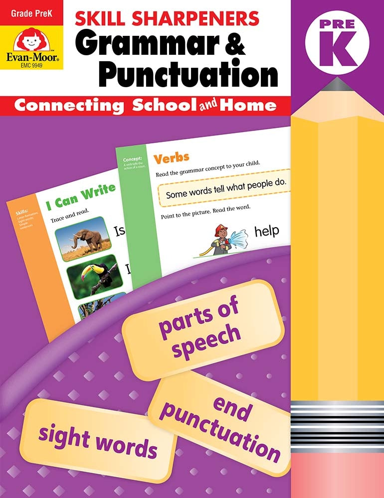 Book cover for Skill Sharpeners: Grammar & Punctuation, Prek Workbook