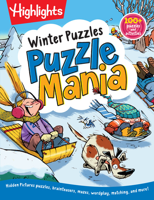 Book cover for Winter Puzzles: Over 100 Snowy Puzzles, Brainteasers, Mazes, Matching Games and Winter-Themed Crafts for Kids