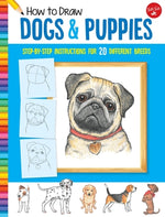 Book cover for How to Draw Dogs & Puppies: Step-By-Step Instructions for 20 Different Breeds