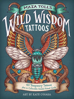 Book cover for Maia Toll's Wild Wisdom Tattoos: 60 Temporary Tattoos Plus 10 Collectible Guided-Ritual Cards