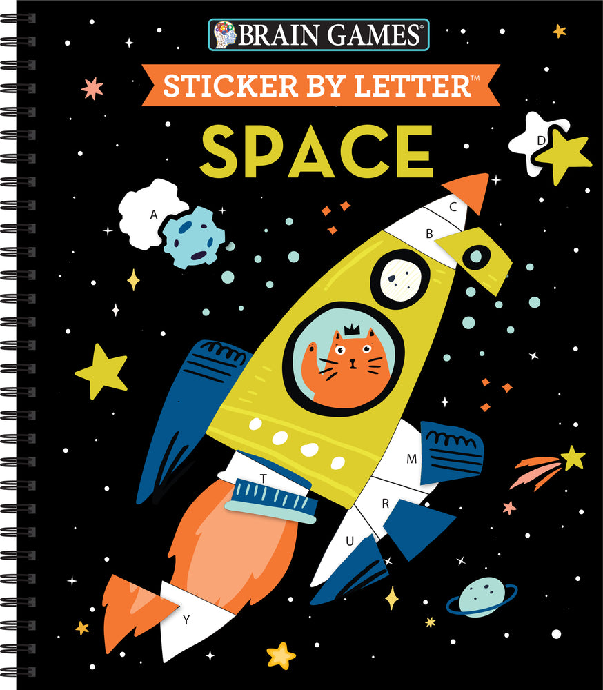 Book cover for Brain Games - Sticker by Letter: Space