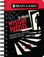 Book cover for Brain Games - To Go - 10-Minute Mystery Puzzles: Unsolved Crimes, Secret Codes, Whodunits, and More