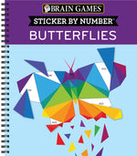 Book cover for Brain Games - Sticker by Number: Butterflies
