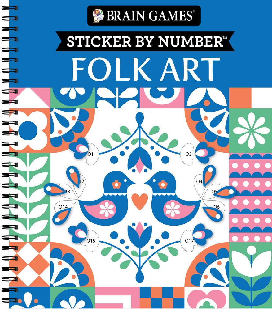 Book cover for Brain Games - Sticker by Number: Folk Art