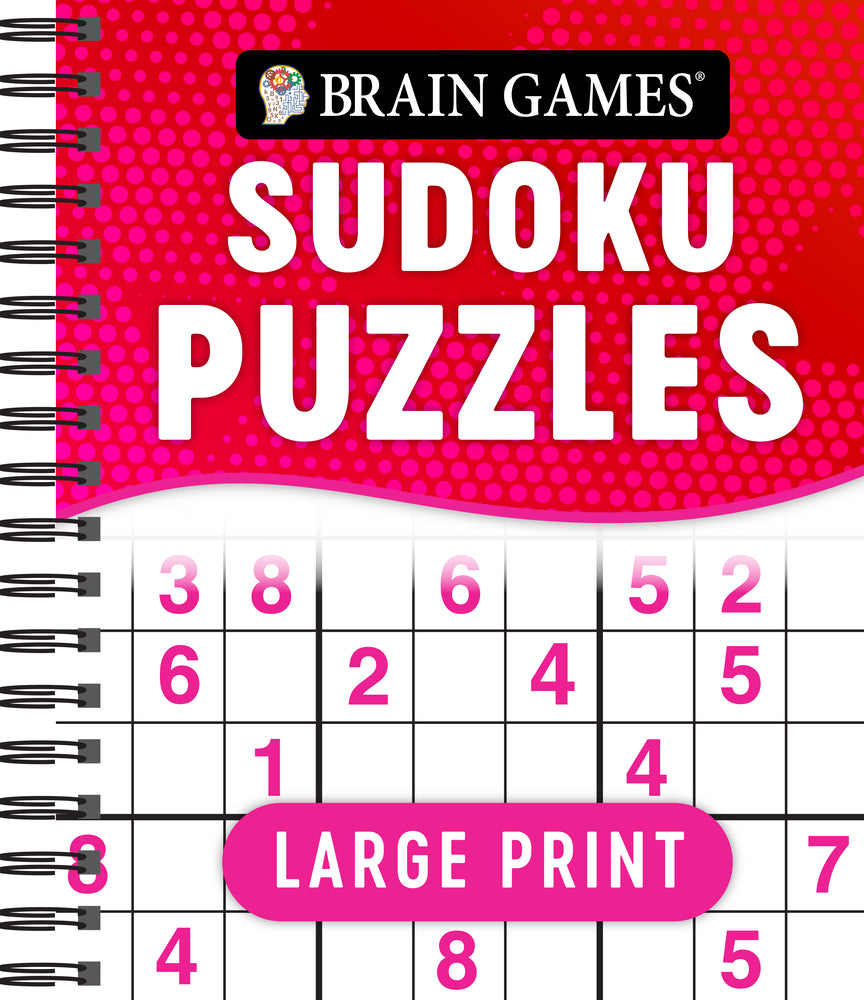 Book cover for Brain Games - Large Print Sudoku Puzzles (Swoosh)