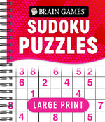 Book cover for Brain Games - Large Print Sudoku Puzzles (Swoosh)