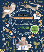 Book cover for Brain Games - Sticker by Number: Enchanted Garden: Includes Foil Stickers!
