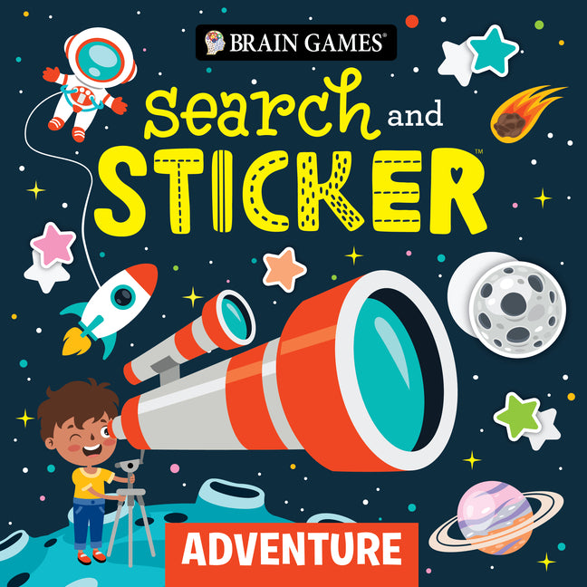 Book cover for Brain Games - Search and Sticker: Adventure (for Kids Ages 3-6)