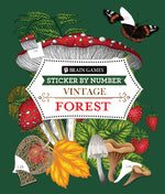 Book cover for Brain Games - Sticker by Number - Vintage: Forest (28 Images to Sticker)