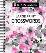 Book cover for Brain Games - Large Print Crossword (Floral)