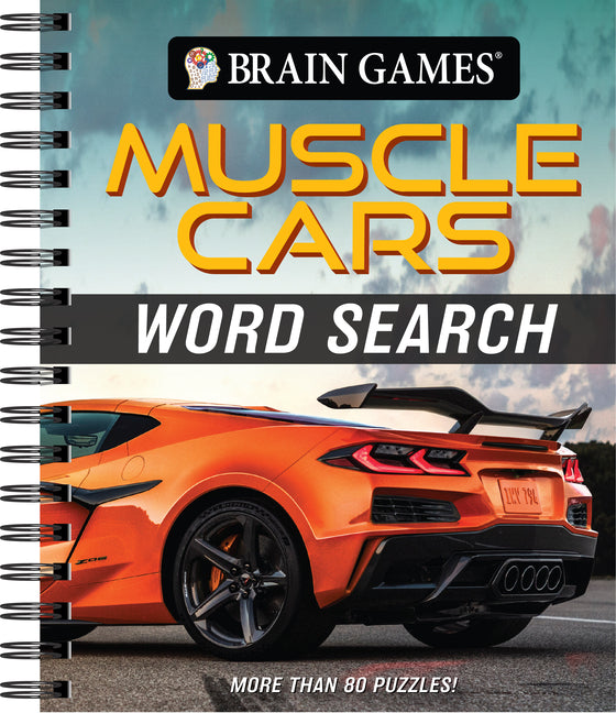 Book cover for Brain Games - Muscle Cars Word Search: More Than 80 Puzzles!
