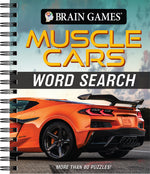 Book cover for Brain Games - Muscle Cars Word Search: More Than 80 Puzzles!