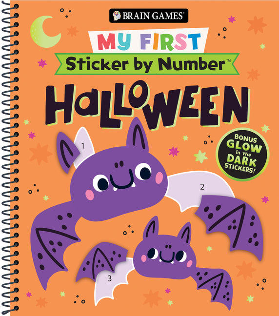 Book cover for Brain Games - My First Sticker by Number: Halloween