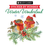 Book cover for Brain Games - Sticker by Number Compact Edition: Winter Wonderland 7x7 Inches Cozy Winter Activity, Travel Size Activity Book for Adults & Kids 7+