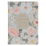 Book cover for KJV Bible Compact Faux Leather Hardcover, Teal Floral Printed Ps. 23:3