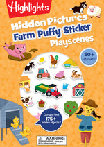 Book cover for Farm Hidden Pictures Puffy Sticker Playscenes: Puffy Sticker Activity Book with Farm Puzzles, Mazes and Activities, Over 50 Puffy Farm Stickers for Ki