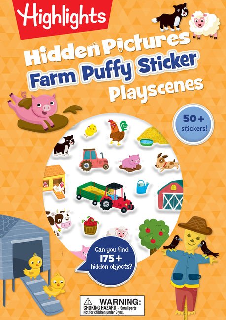Book cover for Farm Hidden Pictures Puffy Sticker Playscenes: Puffy Sticker Activity Book with Farm Puzzles, Mazes and Activities, Over 50 Puffy Farm Stickers for Ki
