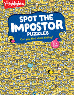Book cover for Spot the Impostor Puzzles: Kids Activity Book with Zany Odd-One-Out Scenes, Look-And-Find Puzzle Book for Kids Ages 7 and Up with Brain-Boosting Fun