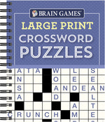 Book cover for Brain Games - Large Print Crossword Puzzles (Purple)