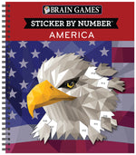 Book cover for Brain Games - Sticker by Number: America (28 Images to Sticker)