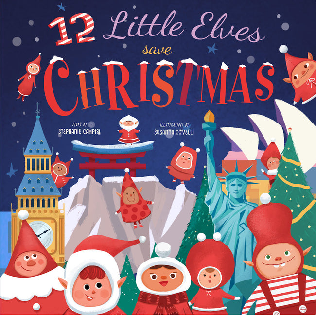 Book cover for 12 Little Elves Save Christmas