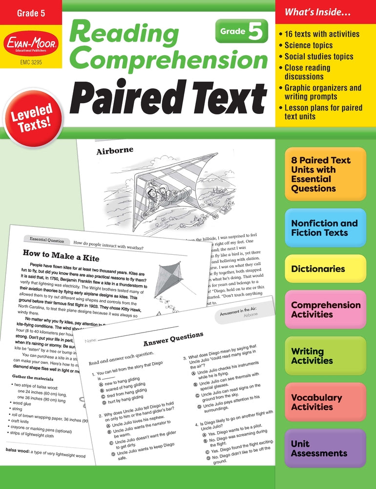 Book cover for Reading Comprehension: Paired Text, Grade 5 Teacher Resource