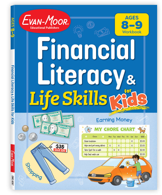 Book cover for Financial Literacy and Life Skills for Kids, Age 8 - 9 Workbook