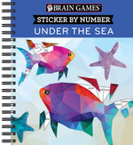 Book cover for Brain Games - Sticker by Number: Under the Sea - 2 Books in 1 (42 Images to Sticker)