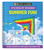 Book cover for Brain Games - Sticker by Number: Summer Fun! (Easy - Square Stickers): Create Beautiful Art with Easy to Use Sticker Fun!
