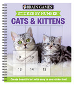 Book cover for Brain Games - Sticker by Number: Cats & Kittens (Easy - Square Stickers): Create Beautiful Art with Easy to Use Sticker Fun!