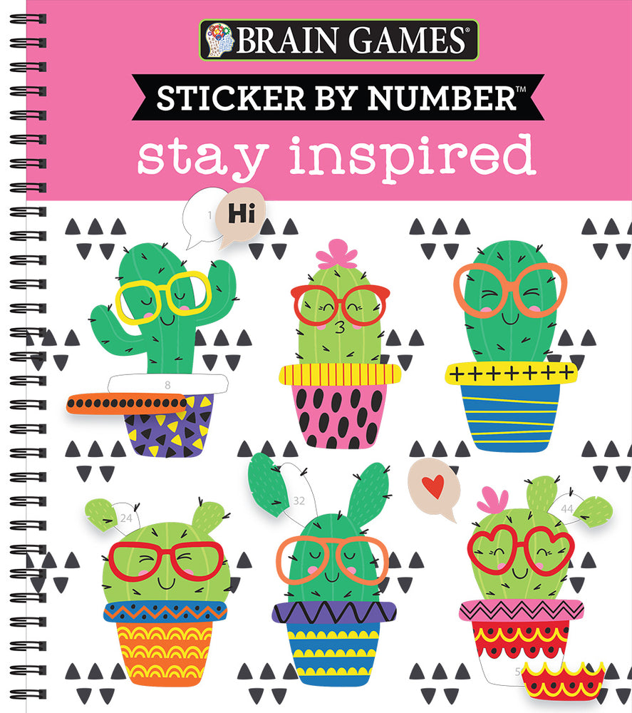 Book cover for Brain Games - Sticker by Number: Stay Inspired