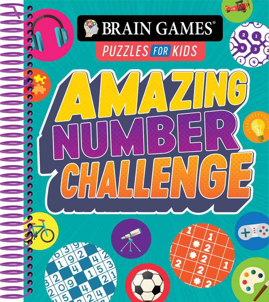 Book cover for Brain Games Puzzles for Kids - Amazing Number Challenge