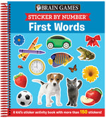 Book cover for Brain Games - Sticker by Number: Safari Animals (for Kids Ages 3-6 - 25 Activities and 150+ Stickers!): A Kid's Sticker Activity Book with More Than 1