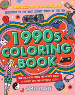 Book cover for 1990s Coloring Book: A Nostalgia-Packed Coloring Book Dedicated to the Most Iconic Parts of the 90s, from the Fresh Prince and Beanie Babie