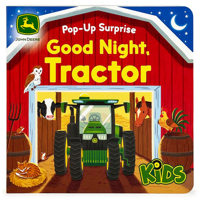 Book cover for John Deere Kids Pop-Up Surprise Good Night, Tractor