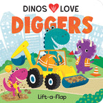 Book cover for Dinos Love Diggers: Construction Lift-A-Flap