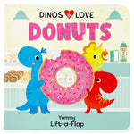 Book cover for Dinos Love Donuts
