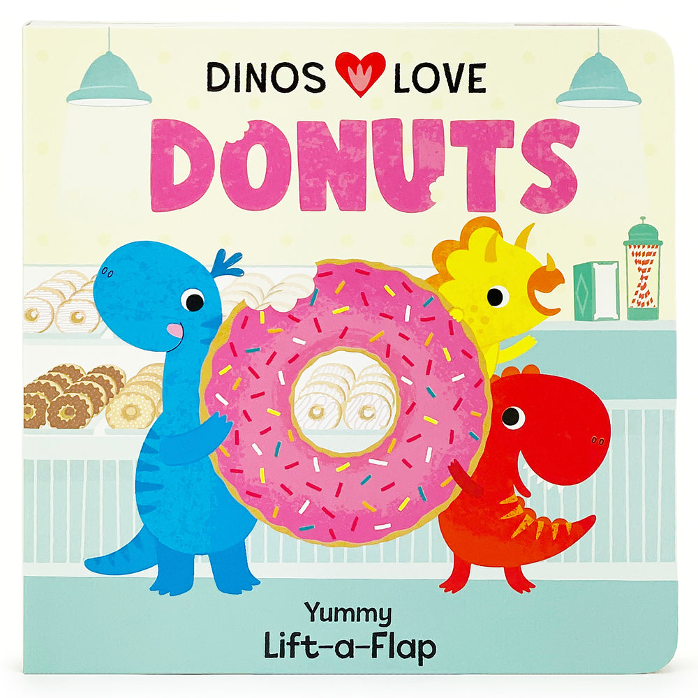 Book cover for Dinos Love Donuts