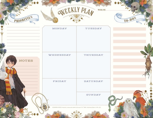 Book cover for Harry Potter: Floral Fantasy Weekly Planner Notepad