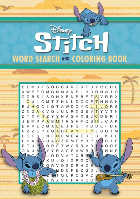 Book cover for Disney Stitch Word Search and Coloring Book