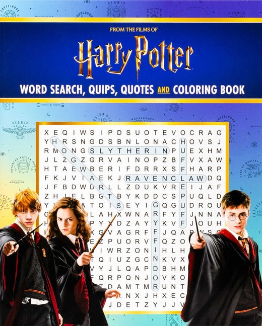 Book cover for Harry Potter Word Search, Quips, Quotes, and Coloring Book