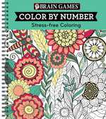 Book cover for Brain Games - Color by Number: Stress-Free Coloring (Green)