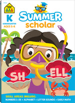 Book cover for School Zone Kindergarten Summer Scholar Workbook