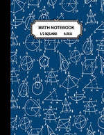 Book cover for Math notebook: 1/2 inch Square Graph paper pages and White Paper-kids, girls, boys, teens -100 pages large(8.5x11)