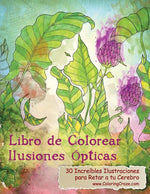 Book cover for Libro de Colorear Ilusiones Ópticas: 30 Increíbles Ilustraciones para Retar a tu Cerebro