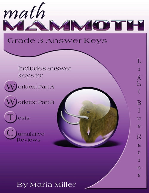 Book cover for Math Mammoth Grade 3 Answer Keys