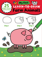 Book cover for My First Learn-To-Draw: Farm Animals: (25 Wipe Clean Activities + Dry Erase Marker)