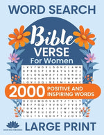 Book cover for Word Search Bible Verse for Women (Large Print): Positive and Inspiring Brain Games Word Find Puzzles, Encouraging Faith, Religion and Psalms for Adul