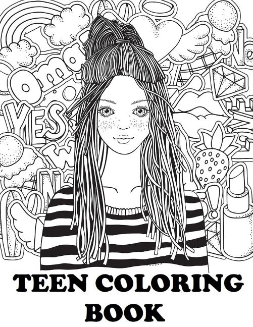 Book cover for Teen Coloring Book: Cute Coloring Book for Teen Girls