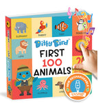 Book cover for Ditty Bird First 100 Animals Interactive Sound Book for Toddlers 1- 3 Speech Therapy Learning Books for 1 Year Old